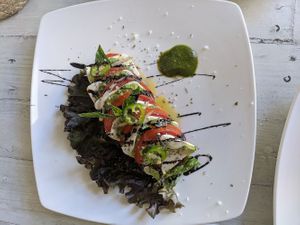 Caprese salad 5/5 homemade vegan cheese at Veggitalia in Puerto Vallarta