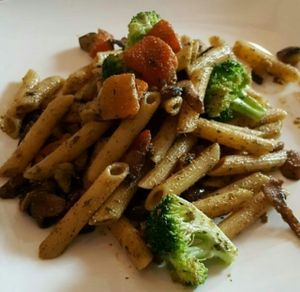 Veggie pasta at Veggitalia in Puerto Vallarta