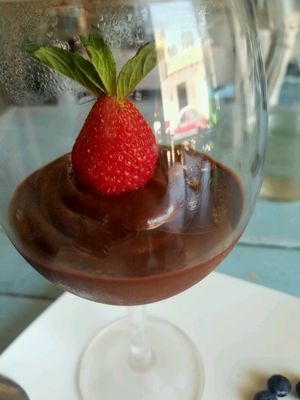 vegan chocolate mousse  at Veggitalia in Puerto Vallarta