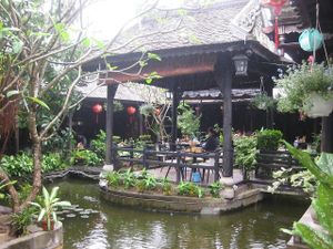 SPACE OVER WATER SURFACE AND BEAUTIFUL fields at Ngu Ha Garden Vegetarian Restaurant in Hue
