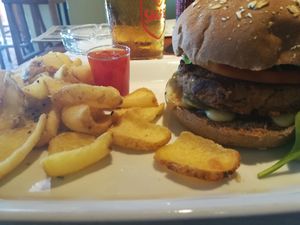 Veggie burguer Mr. Bean at Dromedário in Sagres