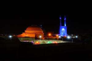 view from the rooftop at Marco Polo Restaurant in Yazd