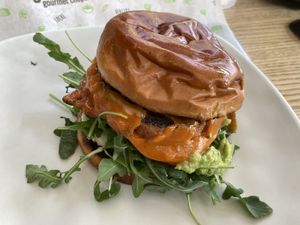 Spicy Avocado Veggie Burger at Greenleaf Gourmet Chop Shop - 17th St in Costa Mesa