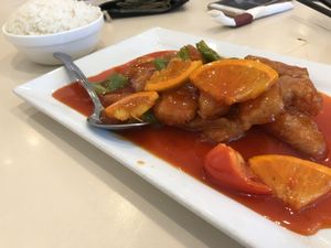 Orange Chicken at VeGreen in Duluth