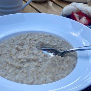 Steel Cut Oats with fruit  #Veganuary at The Terrace Restaurant in Pasadena