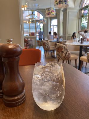 Ginger and rhubarb tonic at Plants by Deliciously Ella in London