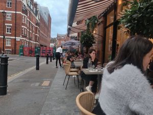 putside eating at Plants by Deliciously Ella in London