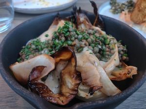 grilled cabbage at Plants by Deliciously Ella in London