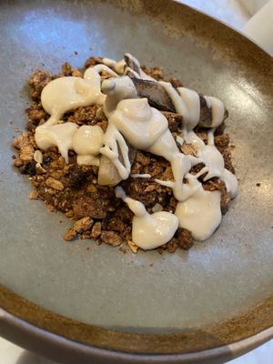 Pear crumble  at Plants by Deliciously Ella in London