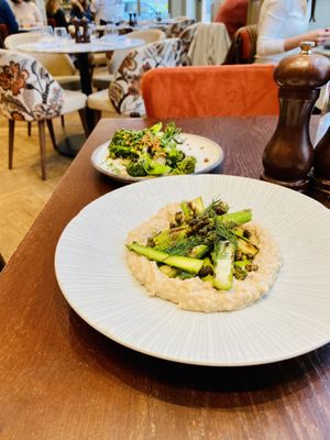Asparagus & charred broccoli  at Plants by Deliciously Ella in London