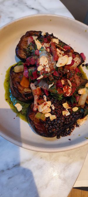 Roasted Aubergine at Plants by Deliciously Ella in London