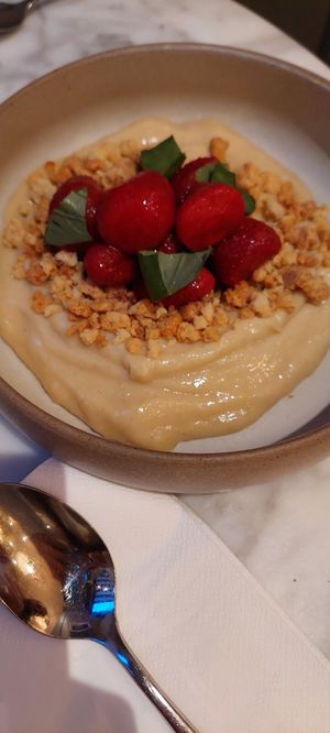 Roasted Strawberries at Plants by Deliciously Ella in London