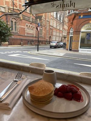 Delicious pancakes but quite small  at Plants by Deliciously Ella in London