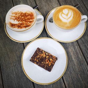 Coffee and Brownie at Plants by Deliciously Ella in London