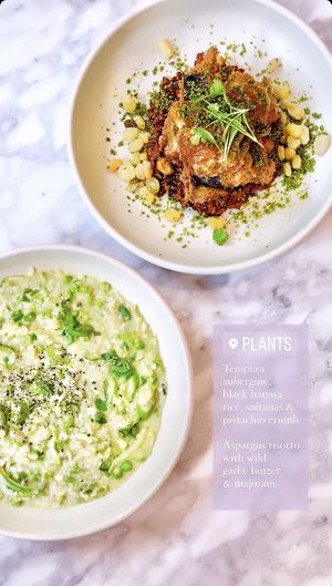 Risotto was great. Asked for the garlic butter on the side which was a wise choice for me as I didn’t find it necessary. My parents had the tempura and were happy.  at Plants by Deliciously Ella in London