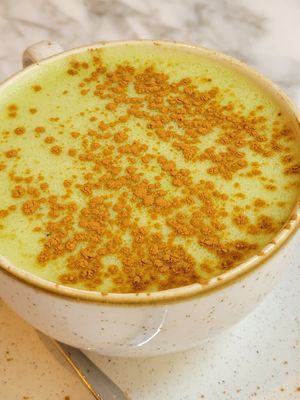 Matcha oat milk at Plants by Deliciously Ella in London