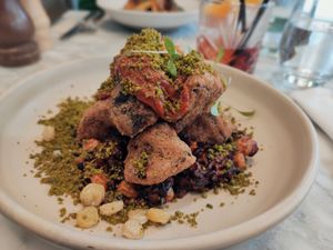 Tempura aubergine at Plants by Deliciously Ella in London