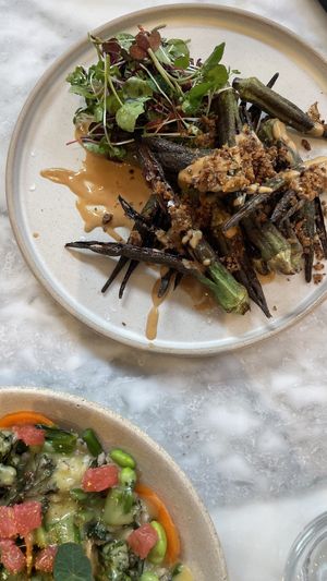 Okra  at Plants by Deliciously Ella in London