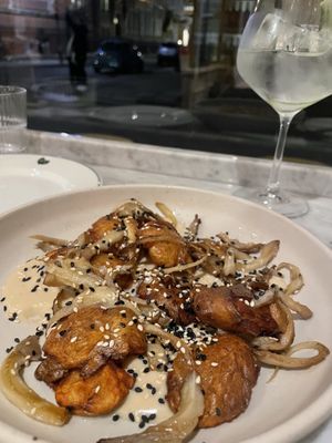 Potatoes - Truffle aioli, oyster mushrooms 🤩😋 amazing!   at Plants by Deliciously Ella in London