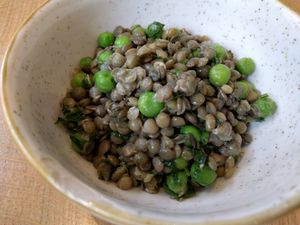 Lentils and peas side dish at Plants by Deliciously Ella in London