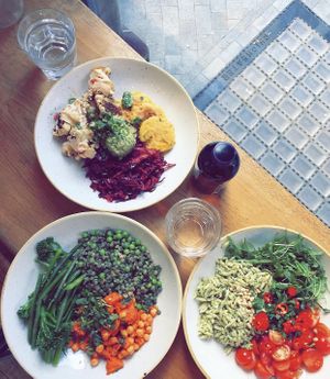 Whole Foods 🌈 all vegan and delicious  at Plants by Deliciously Ella in London