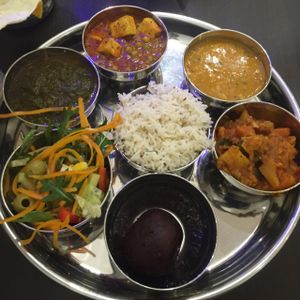 3 curry thali at HealthyWealthy in North London