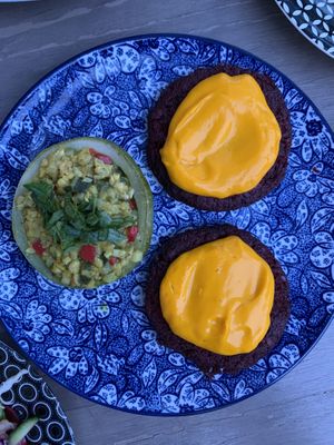 Beetroot burgers and something fancy at Vía-Organica in Tenerife