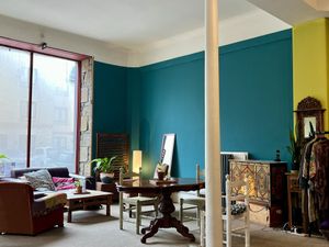 Some of the seating   at Santosa Wellness Centre Cafe in Edinburgh