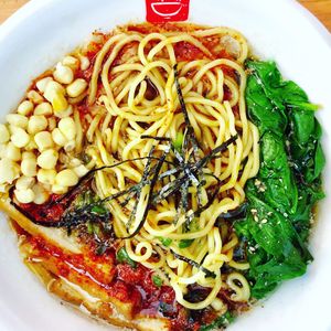 Vegan Hippie Ramen with Added Chili Sauce at Tatsu Ramen - Melrose in Los Angeles