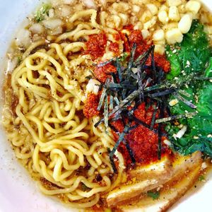 Vegan Hippie Ramen with Hot Chili Sauce at Tatsu Ramen - Melrose in Los Angeles