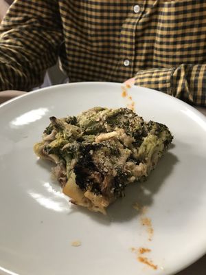 Lasagna with broccoli and walnuts  at La Tecia Vegana in Venice