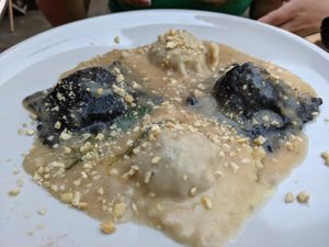 Ravioli is delicious at La Tecia Vegana in Venice