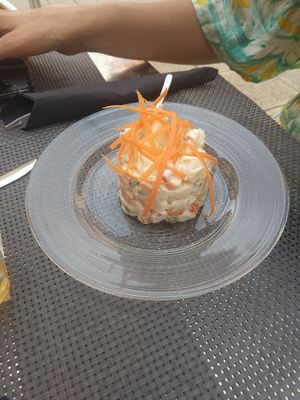 Russian salad (very good and tastes like original according to my russian wife) at La Tecia Vegana in Venice