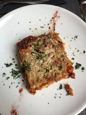 Lasagna al ragù di soia at La Tecia Vegana in Venice