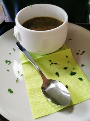 Miso soup (very far from but oriental one but still good) at La Tecia Vegana in Venice