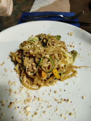 Tagliatelle in Thai style at La Tecia Vegana in Venice