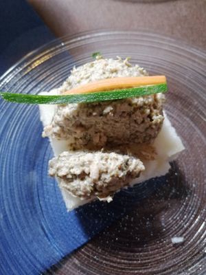 "Seafood" starter at La Tecia Vegana in Venice