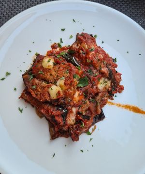 Melanzane Parmigiana at La Tecia Vegana in Venice