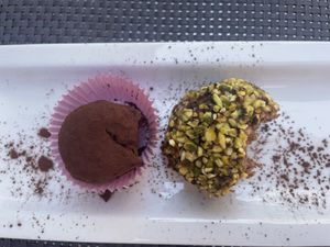 The chocolate pralines  at La Tecia Vegana in Venice