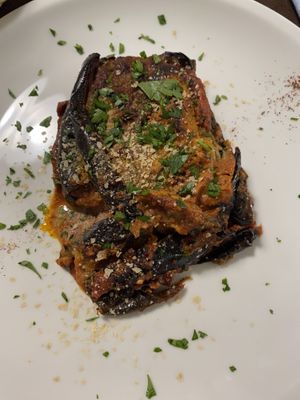 Eggplant parmesan  at La Tecia Vegana in Venice