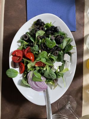 Greek salad  at La Tecia Vegana in Venice