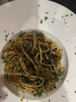 Bigoli in salsa  at La Tecia Vegana in Venice