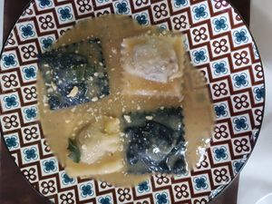 Duo de raviolis at La Tecia Vegana in Venice