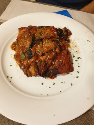 Melanzane parmigana at La Tecia Vegana in Venice