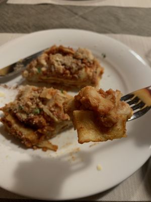 vegan lasagne  at La Tecia Vegana in Venice