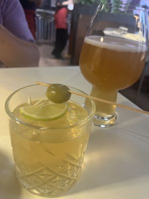 Alcohol free spritz and vegan beer   at La Tecia Vegana in Venice