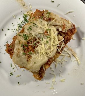 Lasagne w/ a soy bechamel and seitan ragu  at La Tecia Vegana in Venice