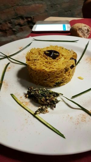 riso basati con zucchine, curry e prugne at La Tecia Vegana in Venice