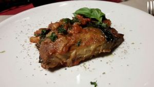 parmigiana di melanzane at La Tecia Vegana in Venice