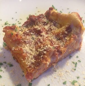 Lasagne with seitan  at La Tecia Vegana in Venice